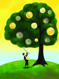 漫画金融 金融 货币 金钱 交易 基金模板下载(图