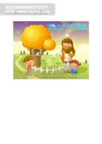 耶稣儿童 矢量素材矢量图片 HanMaker韩国设计